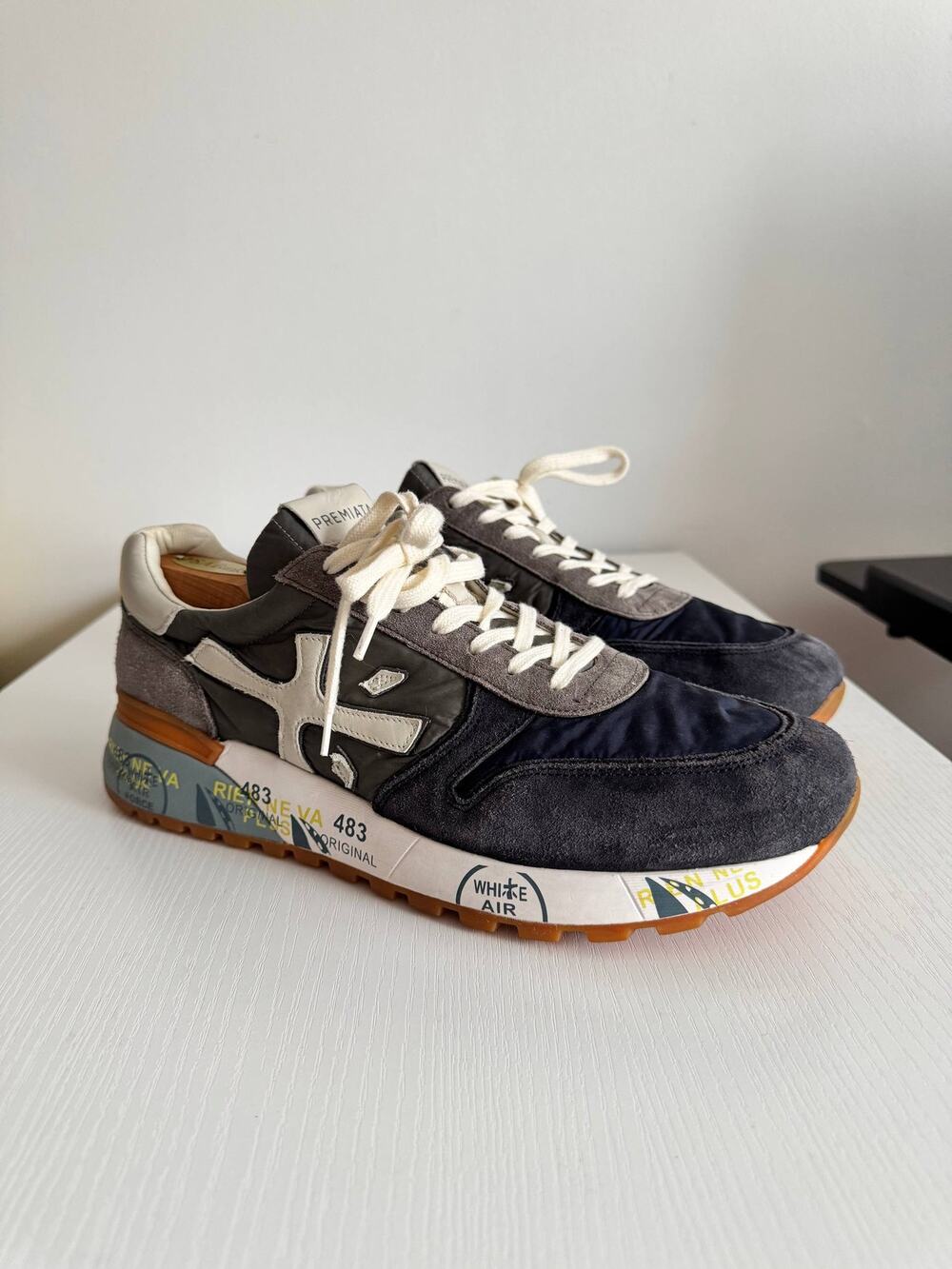 Premiata Mick Navy Suede Nylon Sneakers